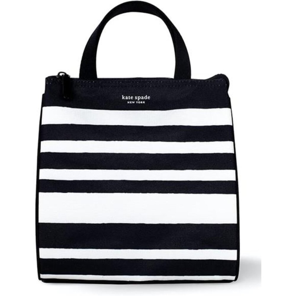 Kate Spade New York Black Portable Soft Cooler Lunch Bag, Thermal Tote with - Picture 7 of 7